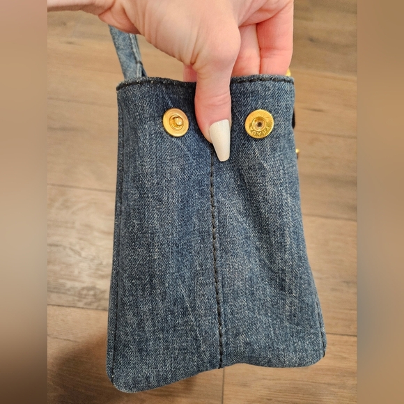 PRADA Blue Denim Mini Canapa Tote Bag + Strap - Picture 4 of 16